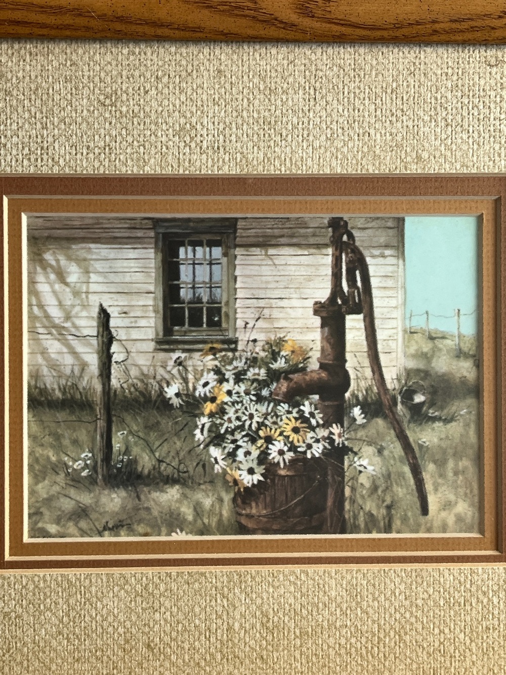 Rudy Nappi Matted Framed 5"x7" Country Art Print 10.5 in x 13.5 in Wood Frame